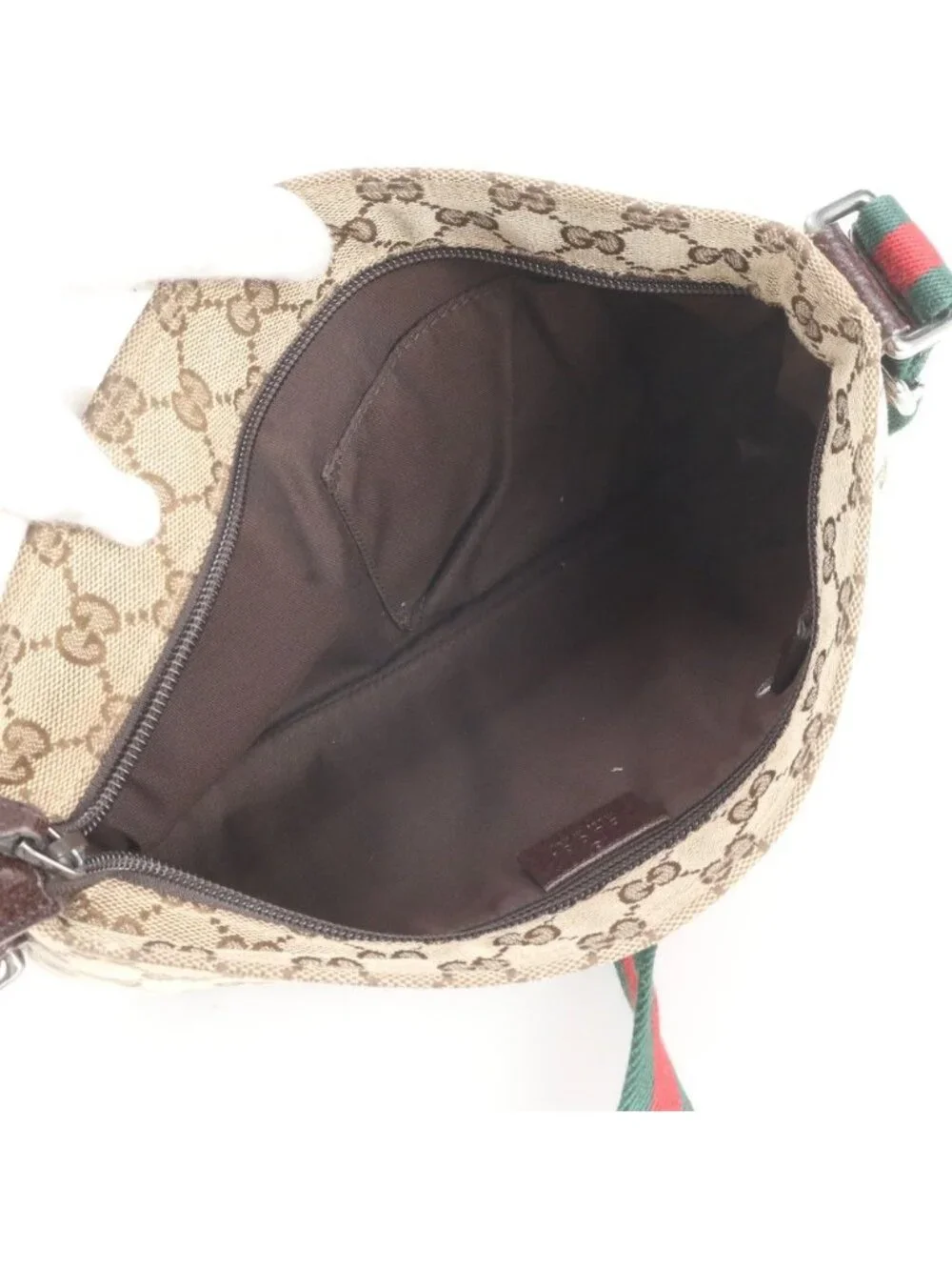 Gucci GG Canvas Sherry Line Leather Shoulder Bag Crossbody Messenger